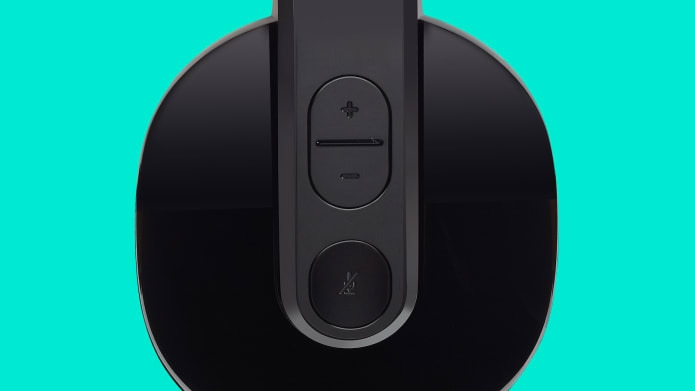 close up of headset with on-ear controls