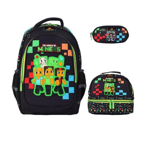The World of Miners School Backpack 16 Inch with 2 Small Bags - GB5520TB