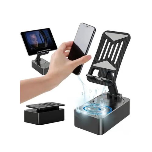 3-in-1 Cell Phone Stand with Wireless Bluetooth Speaker & Power Bank Rotatable 360° Mobile Holder for Desk, Office, or Home – Compatible with All Smartphones