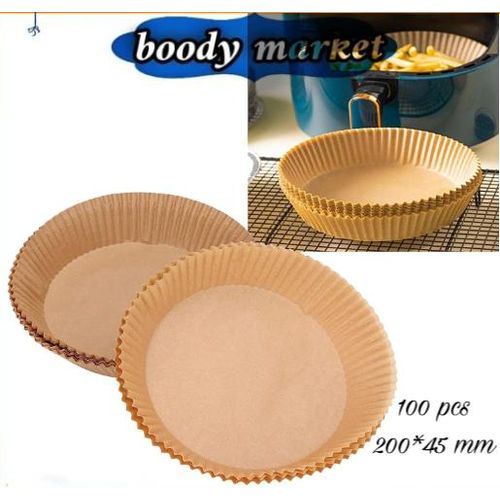 Disposable Air Fryer Parchment Paper Liners – Round, 100 Pieces (200 x 45 mm)