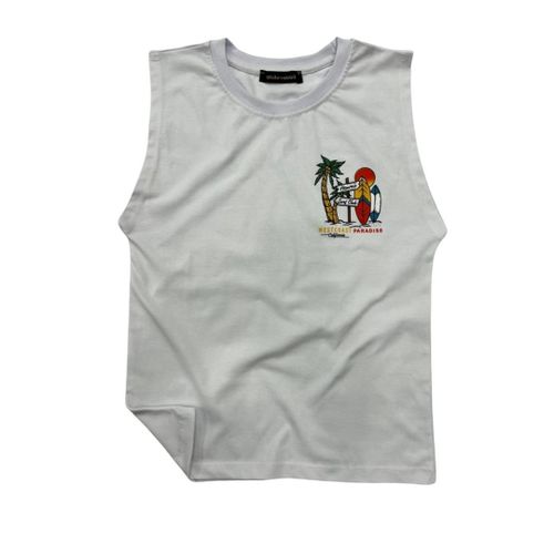 Printed Cut T-Shirt Kids White