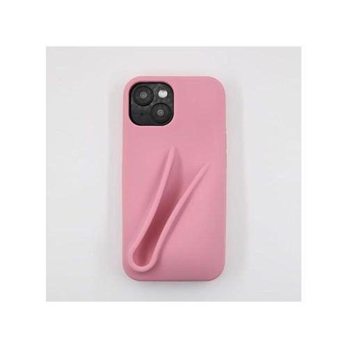 Soft-touch silicone mobile phone case for iPhone 15/14/13, simple matte design, shockproof and fingerprint-resistant cover.