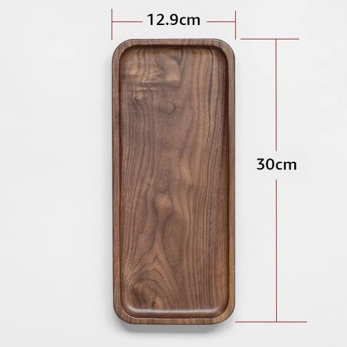 Solid Wood Serving Tray Rectangular 30x13cm Platter for Bathroom Tea Coffee Snacks or Dinner Use Rustic Wooden Display Tray for Home Vanity Spa or Kitchen Countertop - Brown