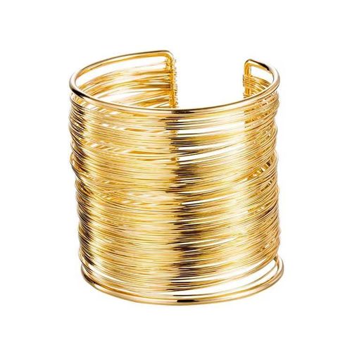 Vintage Gold Color Bangle Bracelet Layered Wide Wire Bracelet Cuff Bangle for Women Exaggerated Metal Wrist Wrap Bangle Jewelry Gift