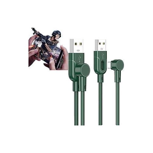 Quality Valley 1m USB Type C Cable 90 degrees 32A Fast Charging 480Mbps Data Transfer Compatible with Galaxy S10S20Note 10 iPad Pro etc