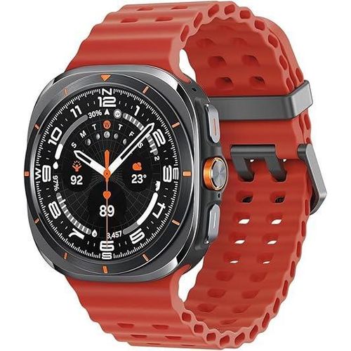 حزام سيليكون TENtech لساعة سامسونج جالاكسي ووتش ألترا 47 مم، حزام رياضي مقاوم للماء من السيليكون الناعم لساعة جالاكسي ووتش ألترا 47 مم - أحمر