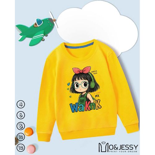Sweatshirt Printed For Kids-rounded Neck