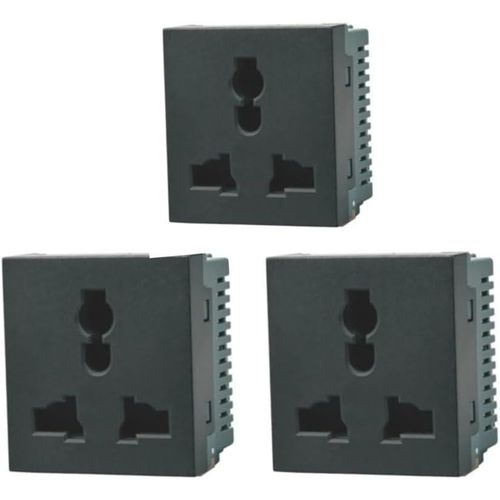 Three-piece English three-prong black 16-amp socket set* also available: Shishi Sharm socket.