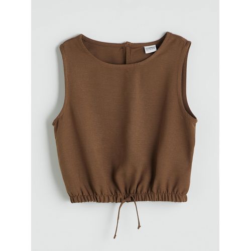 Crew Neck Linen Blend Girl's Blouse