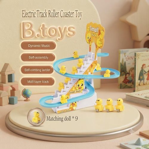 Interactive Battery-Operated Stair Climbing and Slide Track Toy Set Featuring Cute Little Ducks for Early Childhood Sensory Development, Fine Motor Skills, and Endless Playtime Fun