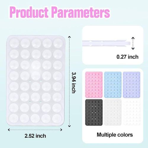 Double Sided Suction Cup Phone Holder for iPhone, Android, iPad, Tablets, Hands Free Silicone Phone Holder, Mirror Mount for Selfie and More with 40 Pins Large Mounting Area