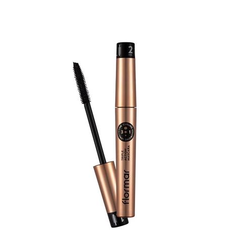 Triple Action Mascara – Length Volume & Curl Boost, Buildable Lash Impact, Smudge-Resistant All-Day Wear 001-RIPLE ACTION MAS