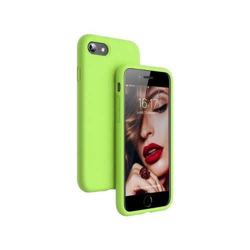 Compatible with iPhone 66S Case 47 Inch Slim Liquid Silicone 4 Layers Soft Gel Rubber Shockproof Protective Phone Case with Anti Scratch Microfiber Lining Fluorescent Green
