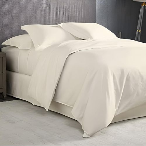 Quilt cover cotton - 3 pieces - size (180x220) (off white)