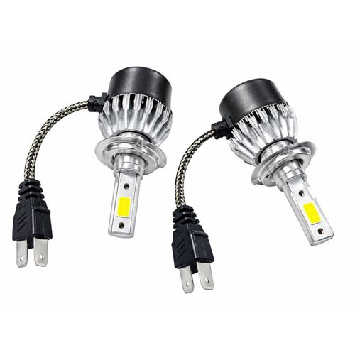 H7 C6 LED Car Headlight Bulbs – 18W, Bright Light, Set of 2 Bulbs