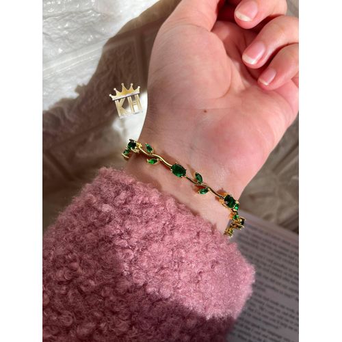 Cubic Zirconia Leaf Bracelet, Minimalist Crystal Bridesmaids Jewelry