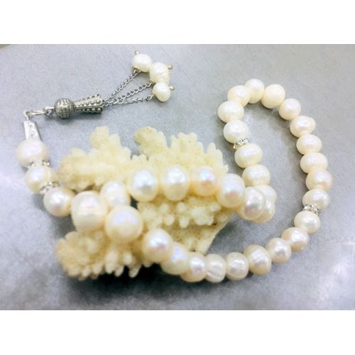 Natural White Pearl 33 Beads Rosary