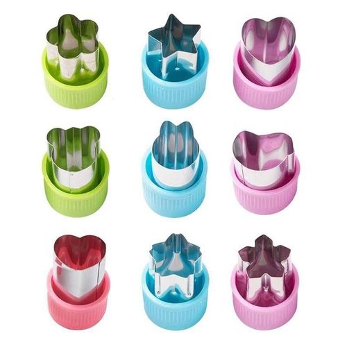 Set Of 9 Vegetable Cutter Shapes, Mini Stainless Steel Fruit And Cookie Cutter, Flower, Star, Heart And Animal Molds, Decorative Food Cutter Tools For Sandwiches, Cheese, Bread And Vegetables