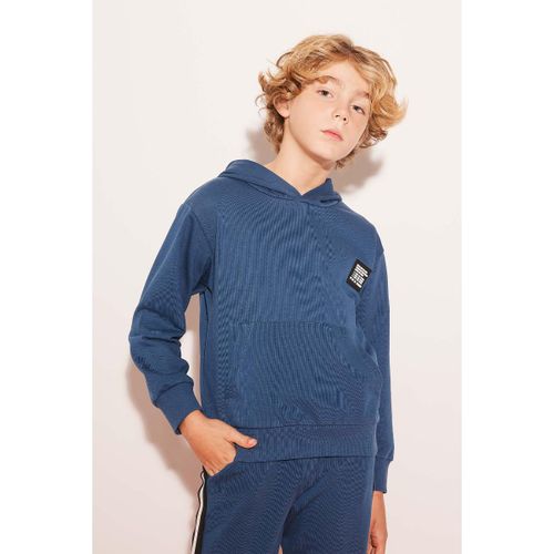 Boy Hooded Oversize Fit Sweat Shirt - Indigo