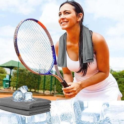 Quick drying ice cooling towel for outdoor sports microfiber gym towel sweat absorbent with instant cooling sublimation print for fitness camping neck face and use during