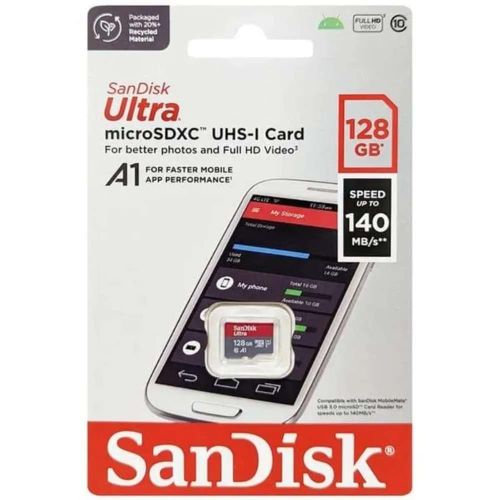 Ultra MicroSDXC UHS-I 128GB 140MBs Memory Card