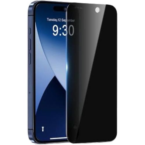 Privacy glass screen protector for Apple iPhone 15 Pro-iPhone 15, Black