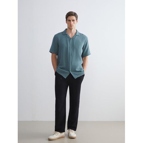 Regular Fit Muslin Men's Trousers