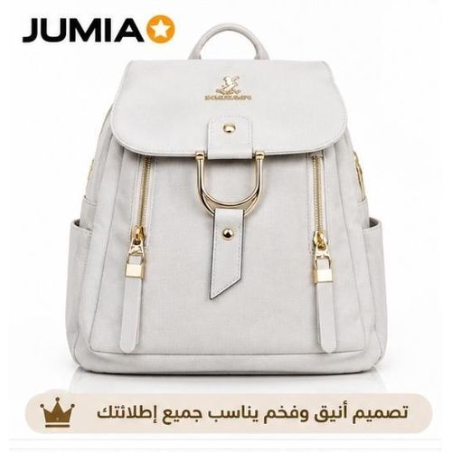 Luxury Women's Backpack – Elegant Design, Premium Material & Gold-Tone Hardware Off White