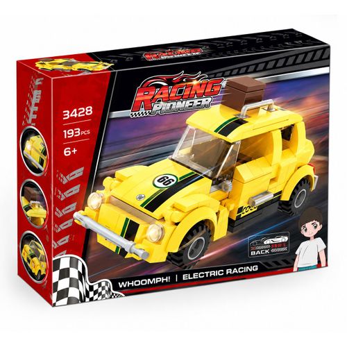 Classic Car Building Blocks Set - 193 Pieces - Yellow - 6+ Years