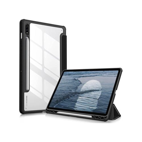 جراب نحيف لجهاز سامسونج جالاكسي تاب S8S7 - مقاوم للصدمات ظهر شفاف حامل قلم S Pen تشغيلإيقاف تلقائي