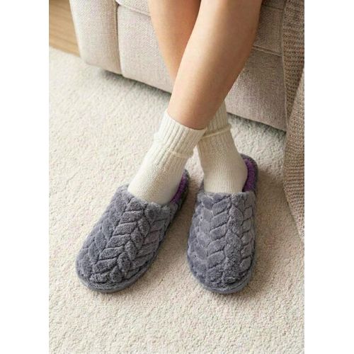 Women's Winter Faux Fur Indoor Slippers – Grey