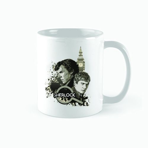 Sherlock Ceramic Mug - Black&White.