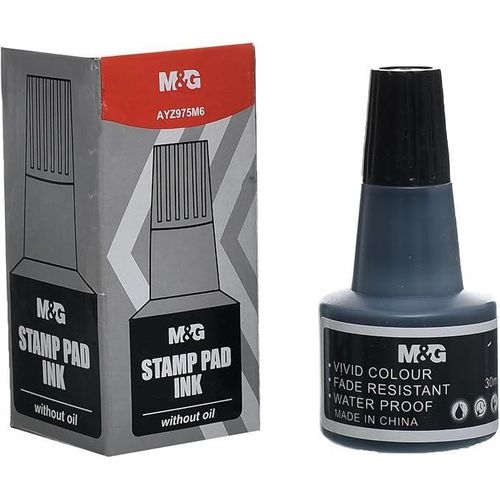 Chenguang Stamping Pad Ink Refill, Black Ink for Clear, Long-Lasting Office Stamp - No:AYZ975M61