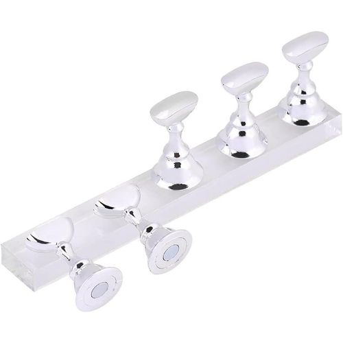 Nail Stand For Press On Nails Nail Display Stand Magnetic Nail Holder, Nail Holder for Painting Nails Acrylic -SILVER