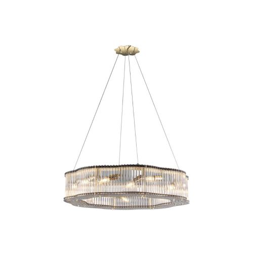 80cm round star filter chandelier 5604 Soltergold with glass