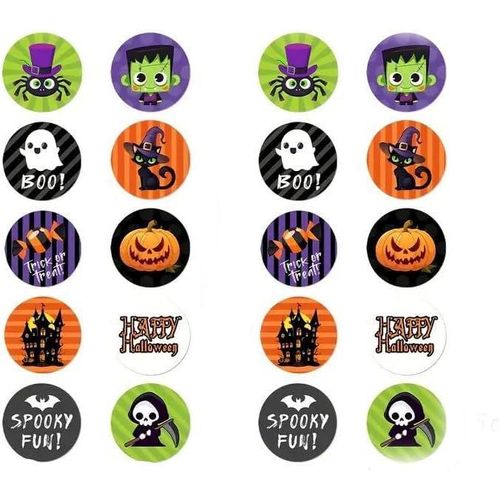 Halloween Stickers:50 Cute Stickers for 10 Different Shapes
