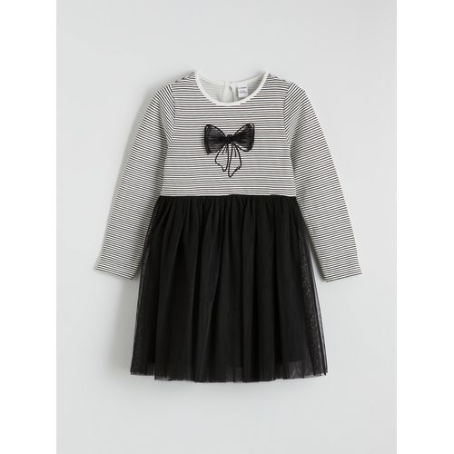 Ribbon-Detailed Tulle Dress For Girls
