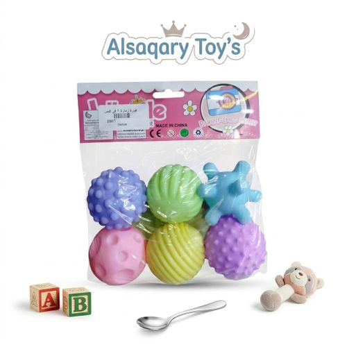 6-Piece Textured Multi-Sensory Squeeze Balls for Babies & Toddlers