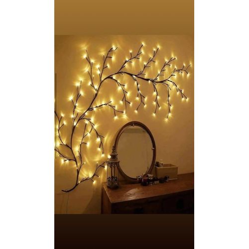 شجرة حائط LED - قطعة ديكور منزلية مذهلة تضفي الحيوية على شقتك بضوء أصفر مفعم بالحيوية وثابت. مصباح LED كهربائي.