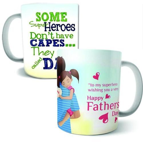 فنجان بورسلين "عيد الأب سعيد" - متعدد الألوان