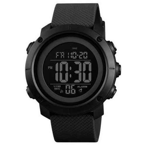 Men's Digital Sports Watch Large LED Display Waterproof Alarm Stopwatch Backlight Black