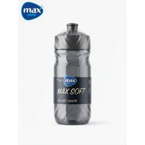 Max Soft Sport Water Bottle 500ml – BPA-Free Reusable Drinking Bottle with Spill-Proof Push-Pull Lid –Black/Clear