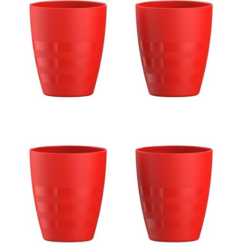 Eden Small Cup 330 ml - Pack of 4 - BPA Free, Microwave Safe, Dishwasher Safe, Food Safe - Red