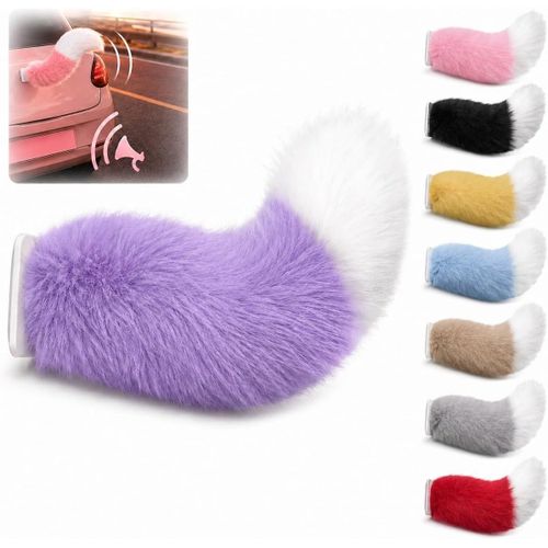 Funny Plush Faux Fur Tail Car Exterior Decoration(purble)