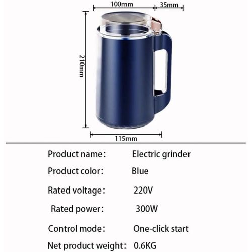 Spice Grinder 300W Electric Coffee Grinder With Stainless Steel Blades For Spices Nuts Herbs Powerful Mini Grinding Machine Easy Clean Compact Design