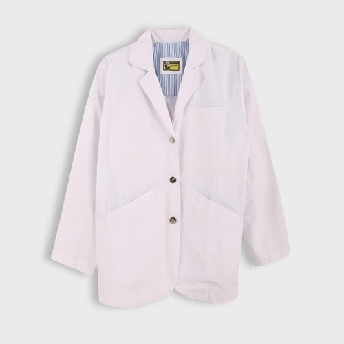 Unisex Short White Medical Lab Coat (Men/Women) - 3-Button & 3-Pocket Doctor Uniform