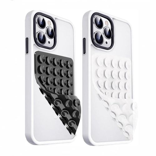 Silicone Double-Sided Suction Phone Holder – Hands-Free Mobile Phone Mount for Mirror, Glass, Selfies & Video – Black