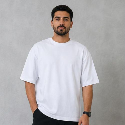 Basic T-shirt – 100% Cotton – Oversized, Solid – White