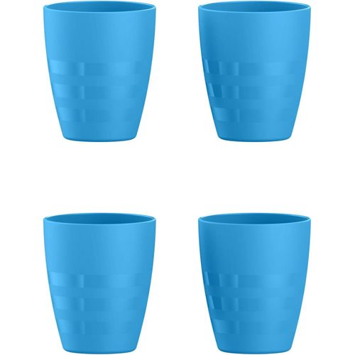 Eden Small Cup 330 ml - Pack of 4 - BPA Free, Microwave Safe, Dishwasher Safe, Food Safe - Blue