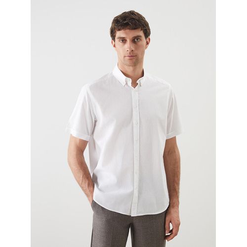 Regular Fit Linen Blend Men's Basic Shirt